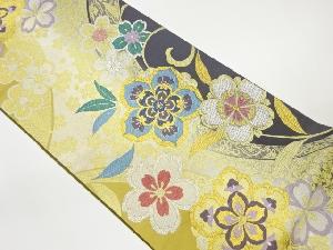 花唐草に梅・桜模様織出し袋帯